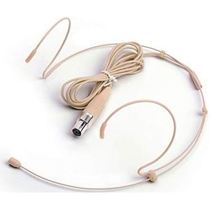 Sumje Beige Pro Hoofdgedragen Dual Oorhaak Headset Microfoon Microfoon voor Shure Draadloze Zender Bodypack (Mini 4 Pin XLR Plug)
