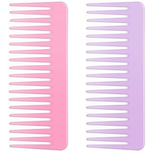 Tingyanyan Set met brede tanden en grote ontwarrende kammen voor lang, krullend, nat haar, geen styling, shampoo en ontwarrende kammen