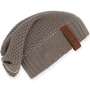 Knit Factory - Coco Gebreide Muts Heren & Dames - Sloppy Beanie hat - Marron - Warme bruine wintermuts - Unisex - One Size