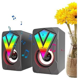 RGB pc-luidsprekers,Desktopluidspreker voor gamemonitor - USB-luidspreker bedraad met Shining Lights Home-notebook