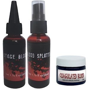 Gecoaguleerde bloedgel | Vampire Blood Splatter Kit | Halloween Fake Blood Splatter, Halloween Vampire Blood Makeup Kit voor Cosplay Kostuums Film Hirara