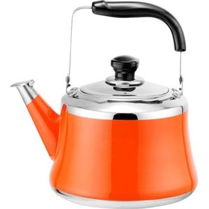 Waterkokers voor op het fornuis, theepotten, Theepot met infuser, fluitende theepot 304 roestvrij staal van voedingskwaliteit theepot for op het fornuis, geschikt for alle warmtebronnen(Orange,2L)