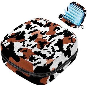 MUOOUM Dierlijke Koe Patroon Maandverband Opbergtas Draagbare Menstruatie Tas Voor Vrouwen Tiener Meisjes Menstruatie Cup Pouch Nursing Pad Houder