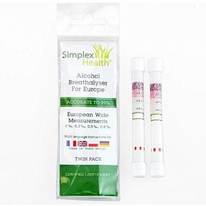 Twin stuks alcoholtestkits voor Frankrijk, Groot-Brittannië, Duitsland met Europese afmetingen: 0%, 0,2%, 0,5%, 0,8%