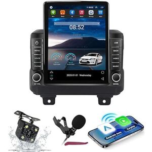 Android 14 Autoradio Navi voor J-eep Wrangler (2018-2019) 9.7 ""Verticale schermradio met draadloze carplay Android Car GPS met Bluetooth 5.0 HIFI FM 5G-WiFi SWC MIC-camera,M150s