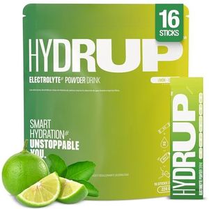 Hydrup Elektrolyten zonder suiker Drinkpoeder - Formule met vitaminen en mineralen voor snelle hydratatie - 1733 mg Elektrolytenpoeder per portie (16, citroen-limoen)