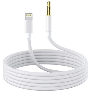 Lightning naar 3,5 mm audiokabel, compatibel met iPhone 13/12/11/XR/XS/X/8/7/6 Plus/SE 2, iPad