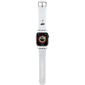 KARL LAGERFELD KLAWLSLKNH Horlogebandje voor Apple Watch 42/44/45 mm, wit, 3D rubber, Karl Head, Siliconen
