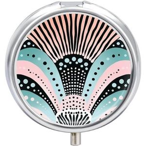 Pillendoosje Travel Pill Organizer Art Deco Patroon Gedrukt Leuke Pillendoos Handige Pillendoos Geschikt om in zakken en zakken te worden geplaatst