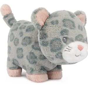 GUND Baby Safari Friends Collection pluche luipaard met gong sensorisch speelgoed knuffeldier voor baby's en pasgeborenen, grijs/roze, 17,8 cm