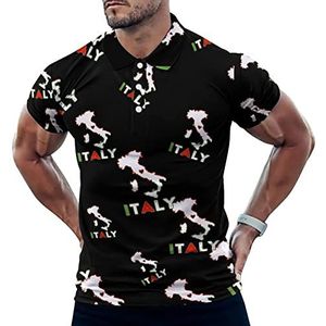 Italië Kaart Vlag Grappige Mannen Polo Shirt Korte Mouw T-shirts Klassieke Tops Voor Golf Tennis Workout
