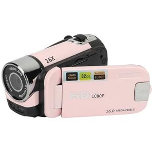 Digitale Camera 1080P, 16MP Compacte Kleine Videocamera met 16x Digitale Zoom, Anti-shake, Loop-opname, 2,4-inch Draaibaar Scherm Vlogcamera voor Tieners, Volwassenen, Beginnende