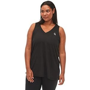 Active by Zizzi Dames grote maten trainingstop V-hals maat 50-52 Zwart