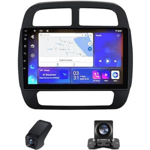 Autoradio 2 Din Bluetooth met Carplay en Android Auto,geldt voor Renault Kwid 2015-2019 10 inch met touchscreen stereo auto ondersteunt RDS/FM/AM/FM/DSP/WIFI/GPS Achteruitrijcamera(NF-2)