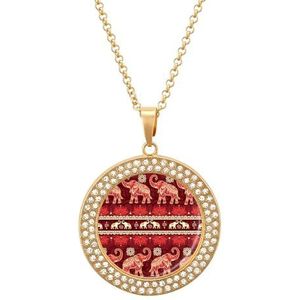 Rode Boheemse Olifanten Hanger Ketting Voor Vrouwen Mode-sieraden Custom Verjaardag Kerst Valentijnsdag Gift Golden-stijl