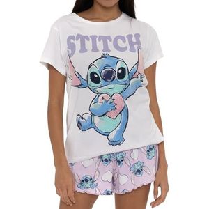 Disney Damespyjama's Stitch | Damespyjama's Lilo En Stitch | Korte Stitch Pyjama's Voor Vrouwen | Wit Small
