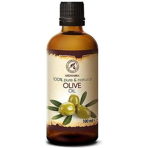 Olijfolie 100ml (Koudgeperst) - 100% Puur Natuurlijke Basisolie - Dragerolie - Rijk aan Mineralen & Vitamines voor Intensieve Huidverzorging - Massage - Wellness - Maken van Eigen Cosmetica - Ontspanning - Beauty - Anti-Rimpels - Anti-Aging