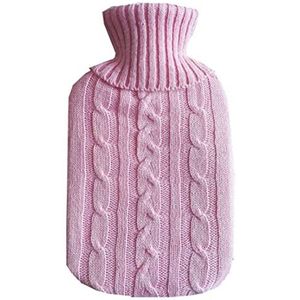 DieffematicRSD Warmwaterkruik Gebreide Warmwaterzak Cover Watervulfles Warme Beschermende Warmte Preservaion Cover Koudebestendige Winter Beschermhoes (Color : Pink)