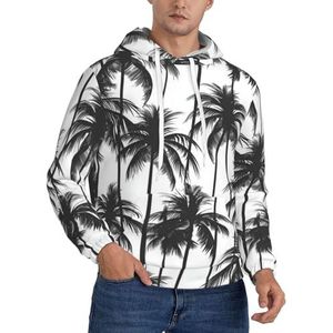 LFKVYZLC Tropische palmbomen silhouet grafische hoodies voor mannen, sweatshirt met capuchon en zakken, Meerkleurig, XXL