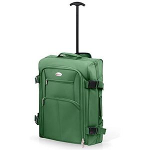 Cabine goedgekeurde trolleytas, harde handbagage, handbagage, 55 cm, handbagage, handbagage koffer., Groen, Spinning Wielen