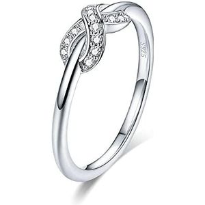 Damesring 925 sterling zilver Infinity Love Infinite Clear Cz-ringen voor vrouwen Engagement Wedding Jewelry