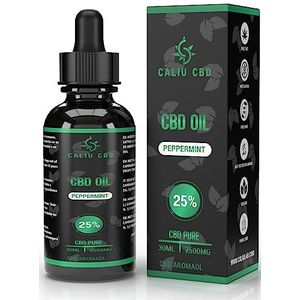 CBD-olie | Biologische hennep CBD-olie | 25% 7500mg 30ML | Pepermuntextract | CBD Pepermuntolie | Cannabidiol PREMIUM | 0% THC 1200 druppels | Cannabiszaadolie.