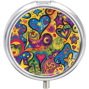 Kleurrijke Graffiti Patroon Pil Doos Pil Case Pil Organizer Geneeskunde Pil Organizer Wekelijkse Pil Organizer Pil Houder Kleine Pil Case Pil Containers Pil Houder voor Purse