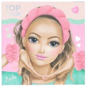 Depesche 13250 TOPModel Beauty Set Beauty and Me, met gevoerde haarband en absorberende polswasband in roze