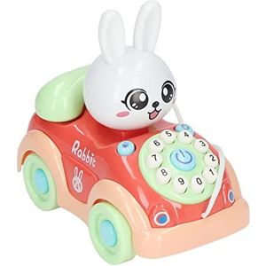 Baby Speelgoed Auto, Cartoon Konijn Felle Kleuren Knop Ontwerp Telefoon Auto Speelgoed Multifunctioneel Lichtgewicht voor Kinderen Vroeg Onderwijs (Groente)