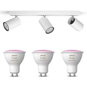 Philips Kosipo Opbouwspot Wit - 3 Lichtpunten - Spotjes Opbouw Incl. Philips Hue White & Color Ambiance GU10 - Bluetooth
