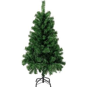 Kunstkerstboom, 120 cm, 150 cm, 180 cm, 210 cm, snelle montage, groene pvc-kerstboom met metalen standaard, kerstdecoratie (120 cm)
