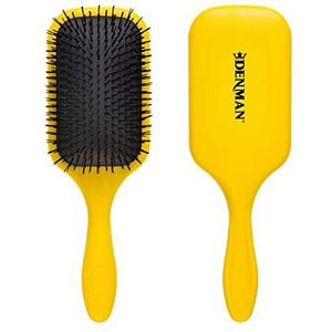 Denman Tangle Tamer Ultra (Yellow) Detangling Paddle Brush For Curly Hair And Black Natural Hair - use with both Wet & Dry Hair, D90L