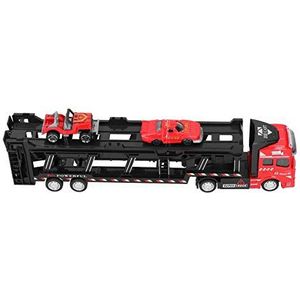 Speelgoedauto, 1:48 Lichtmetalen Pull-Back Auto's Container Truck Model Auto Speelgoed Educatieve Voertuigen Speelgoedauto Set voor 3 4 5-jarige jongen Meisje Peuter Baby Kid(rood)