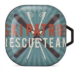Skipatrol Rescue Team oordopjes hoesje compatibel met Samsung hard shell beschermhoes zwart stijl