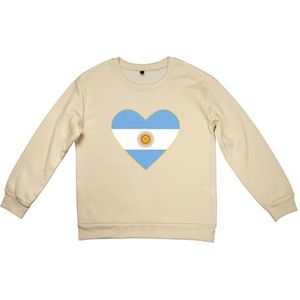 LFKVYZLC Vrouwen Argentinië vlag liefde hart sweatshirts pullover trui, Abrikoos, M