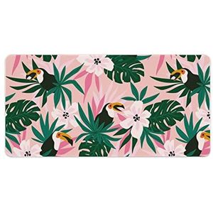 Bladeren En Toekans Mode Bureau Muismat Antislip Gaming Muismat Accessoires Decor 30x60cm