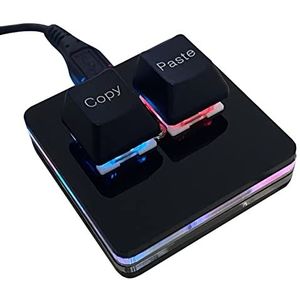 BTXETUEL Kopieer en plak 2-Key Keyboard SAYO OSU Toetsenbord Hotswap One Handed Mechanische Gaming Toetsenbord Cherry Switch RGB Backlit Mini USB Toetsenbord voor macro's of Ritme Games