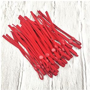 Elastische Touw 100 stuks masker elastische touw verstelbare elastische gesp-band koord stretch-reeks for Diy Mond masker accessoire naaien stretch touw Elastische Touw Met Haken (Color : Red, Size