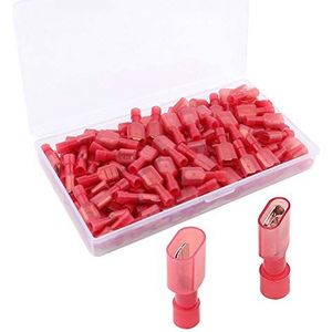 QitinDasen 80Pcs Premium Volledig Geïsoleerde Draadconnectoren, Geïsoleerde Draad Krimp Terminal, Nylon Geïsoleerde Mannelijke & Vrouwelijke Connector (40 Paar Rood)