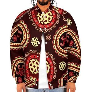 Indiase Paisley Grappige Mannen Baseball Jacket Gedrukt Jas Zachte Sweatshirt Voor Lente Herfst