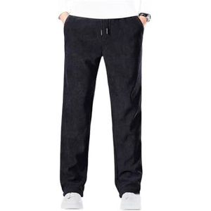 Joggingbroek Heren Winter Met Fleece Gevoerde Warme Trainingsbroek Met Fleece Gevoerde Joggingbroek Joggingbroek Winterbroek Trainingsbroek Met Zak(Blue,L)