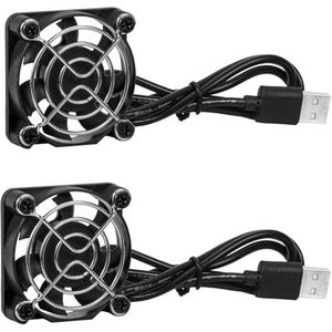 2 stuks 50mm 5cm 5010 DC5V USB-connector Stille koelventilator voor DIY-koeling Router Game TV Box Voeding Dubbele kogellagers