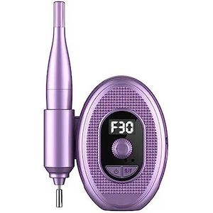 Nagelvijl elektrisch, Draagbare elektrische nagelboor, compacte Efile elektrische professionele nagelvijlset for gelnagels, manicure-pedicure-polijstgereedschap(Purple)