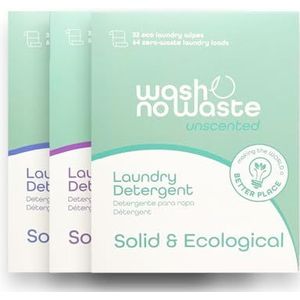 Wash no Waste - Wasmiddel Strips voor wasmachine (192 wasbeurten). Hypoallergeen en Biologisch afbreekbaar. Verzachtend effect. Krachtige reinigingskracht. Veganistisch. (Mix)