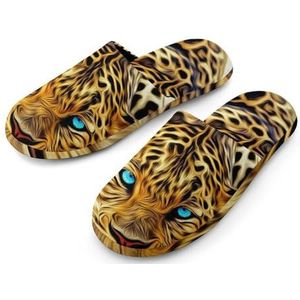 Prairie Cheetah Leopard Volledige Print Vrouwen Slippers Warme Anti-Slip Rubber Zool Huis Schoenen Voor Indoor Hotel