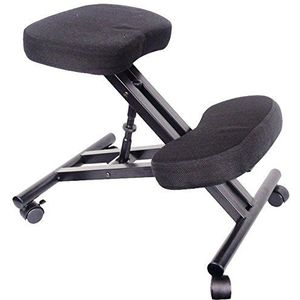 Dynamic24 Kniestoel, kruk, kruk, kniekruk, computerstoel, bureaustoel, kantoor, zwart