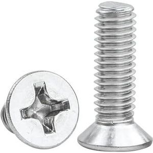 Flathead bout, 200 stuks 304 roestvrijstalen M3 kruiskopschroeven met verzonken kop(M3*4mm)