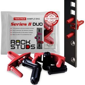 DUO2 1RU Series II Rack Mount Solution - Moeiteloos alternatief voor traditionele rekschroeven en kooimoeren & serverrekschroeven ideaal voor serverhardwareconfiguratie - 2-pak, universele versie