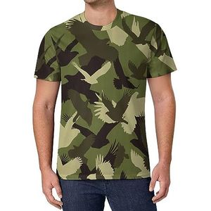 Camouflage Camo Eagle T-shirt met korte mouwen voor heren, casual ronde hals, modieus zomertops