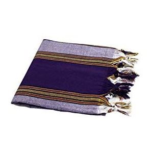 My Hamam, Hamamdoek handdoek paars met franjes, veelkleurige klassieke lange strepen patroon ca. 80x170 cm